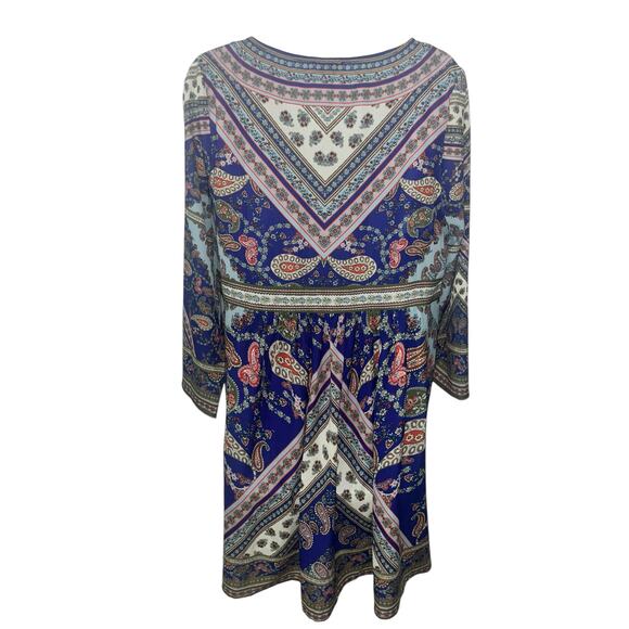 NWT Umgee Blue Paisley Boho Dress – Size Medium | Bell Sleeves - Picture 4 of 5